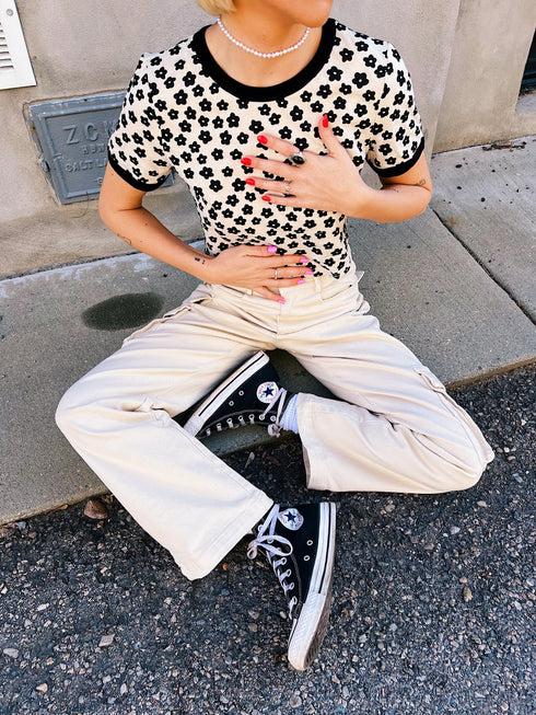 Electric Bloom Top // Bone